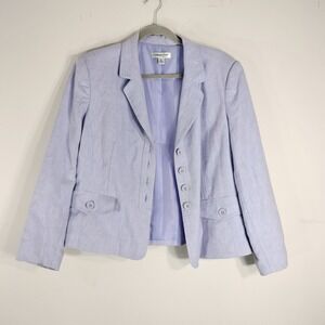 Coldwater Creek Linen Blend Blazer; Lavender/Purple Lined Jacket